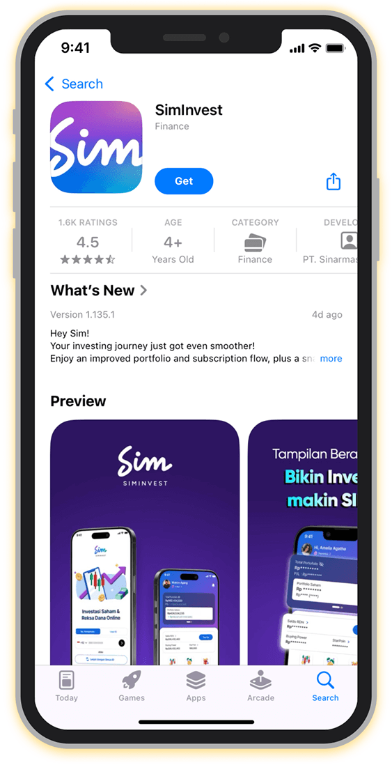 1. Mulai dari aplikasi SimInvest